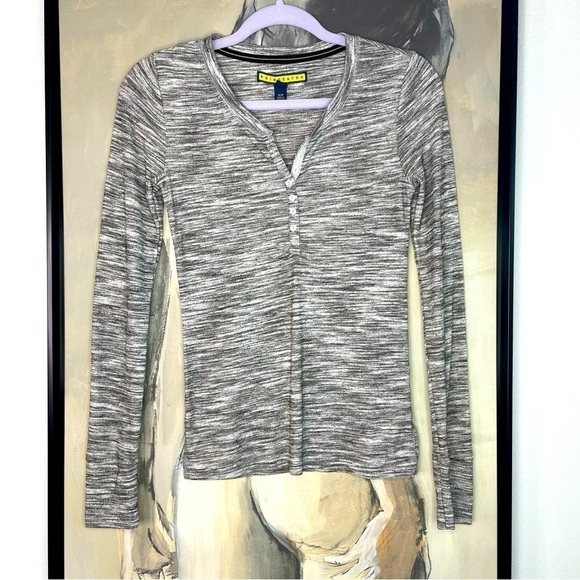 PRINCE & Fox Heather Gray Long Sleeve Button Henley - Picture 1 of 5